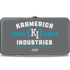 Hinged Wallet - Seinfeld Kramer KRAMERICA INDUSTIES Logo Grays Blue