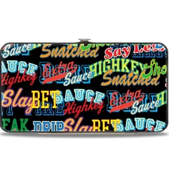 Hinged Wallet - Slang Verbiage Stacked Black/Multi Color