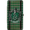 Hinged Wallet - SLYTHERIN Crest Stripes Diamonds Greens Black