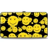 Hinged Wallet - Smiley Face Splatter Scattered Black/Yellow