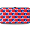 Hinged Wallet - Smiley Sad Face Checker Red/White/Blue