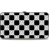 Hinged Wallet - Smiley Sad Face Checker Black/White