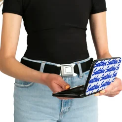 Hinged Wallet - SNATCHED Script White/Blue