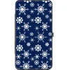 Hinged Wallet - Snowflakes Blue White