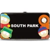Hinged Wallet - SOUTH PARK Boys Peeking Pose and Title Logo Stacked Black/Multi Color