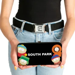 Hinged Wallet - SOUTH PARK Boys Peeking Pose and Title Logo Stacked Black/Multi Color