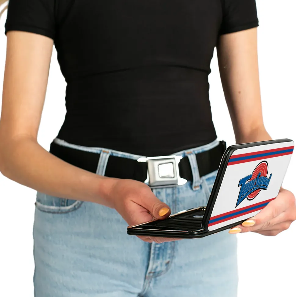 Hinged Wallet - Space Jam TUNE SQUAD Logo Stripe White Red Blue