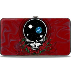 Hinged Wallet - Space Your Face Swirl Red Grays
