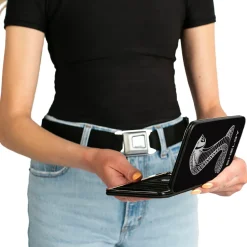 Hinged Wallet - Super Snake Cobra SHELBY Black Silvers