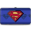 Hinged Wallet - Superman Shield Centered Shield Stripe Blues