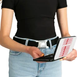 Hinged Wallet - THANK YOU HAVE A NICE DAY Bag Print White Red