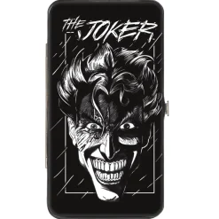 Hinged Wallet - THE JOKER Smiling Face Sketch Black/White