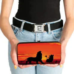 Hinged Wallet - The Lion King Hakuna Matata Simba Pumbaa Timon Sunset Silhouette Reds Black