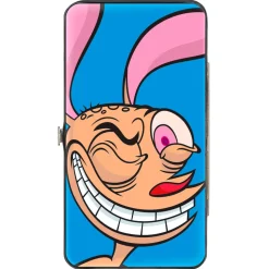Hinged Wallet - The Ren & Stimpy Show Stimpy Smiling + Ren Winking CLOSE-UP Expressions