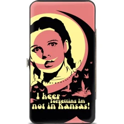 Hinged Wallet - The Wizard of Oz Dorothy and Flying Monkeys NOT IN KANSAS Quote Black/Yellow/Pink