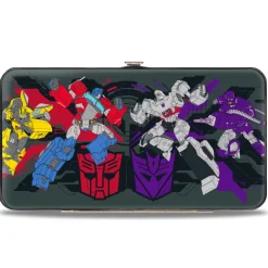 Hinged Wallet - Transformers Autobots Versus Decepticons Action Poses and Logos Grays/Black