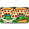 Hinged Wallet - Turtle Battle Poses Pizza