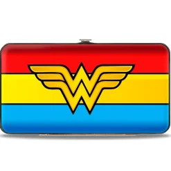 Hinged Wallet - Wonder Woman Logo Stripe Red Yellows Blue