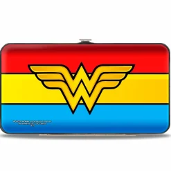 Hinged Wallet - Wonder Woman Logo Stripe Red Yellows Blue