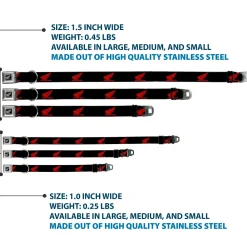 Honda Motorcycle Black Silver Seatbelt Buckle Collar - HONDA Motorcycle Logo Black/Red