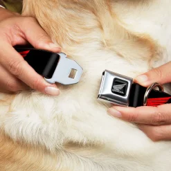 Honda Motorcycle Black Silver Seatbelt Buckle Collar - HONDA Motorcycle Logo Black/Red