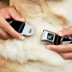 Honda Motorcycle Black Silver Seatbelt Buckle Collar - HONDA Motorcycle Logo Black/White