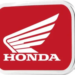 HONDA Motorcycle Framed FCG Red/White - Chrome Rock Star Buckle