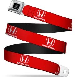 Honda Seatbelt Belt - Honda Logo Red/White Webbing