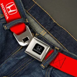 Honda Seatbelt Belt - Honda Logo Red/White Webbing