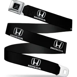 Honda Seatbelt Belt - Honda Logo Black/White Webbing