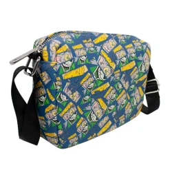 Horizontal Crossbody Wallet - TOM AND JERRY Expression Blocks Mash Up Blocks Blue