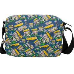 Horizontal Crossbody Wallet - TOM AND JERRY Expression Blocks Mash Up Blocks Blue