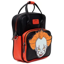 Horror Movies Vegan Leather Cross Body Backpack for Men and Women with Adjustable Strap, It Pennywise Smiling Face Applique