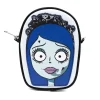Horror Movies Vegan Leather Cross Body Bag, Emily the Corpse Bride Face Applique Pale Blue