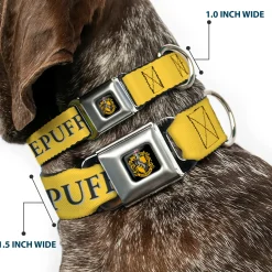 Hufflepuff Crest Full Color Seatbelt Buckle Collar - Harry Potter HUFFLEPUFF & Crest Yellow/Black
