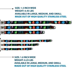 INSIDE OUT Rainbow Full Color Black/White/Multi Color Seatbelt Buckle Collar - INSIDE OUT/Emotion Expressions/EVERY DAY IS FULL OF EMOTIONS