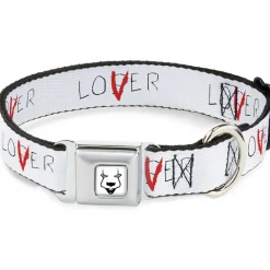 It Chapter Two LOSER/LOVER Full Color White/Black/Red Seatbelt Buckle Collar - It Chapter Two LOSER/LOVER White/Black/Red