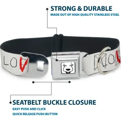 It Chapter Two LOSER/LOVER Full Color White/Black/Red Seatbelt Buckle Collar - It Chapter Two LOSER/LOVER White/Black/Red