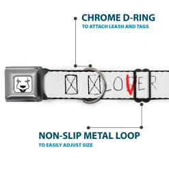 It Chapter Two LOSER/LOVER Full Color White/Black/Red Seatbelt Buckle Collar - It Chapter Two LOSER/LOVER White/Black/Red