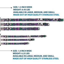 Joker Face Full Color Seatbelt Buckle Collar - Joker Face/Logo/Spades Black/White/Purple