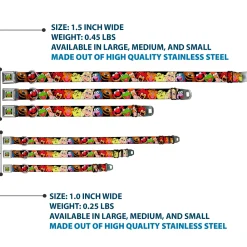 Kermit Face Full Color Black Seatbelt Buckle Collar - Muppets Faces Black