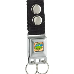 Keychain - Classic Teenage Mutant Ninja Turtles Leonardo Face Pizza Full Color