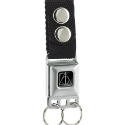 Keychain - Deathly Hallows Symbol Black Silver