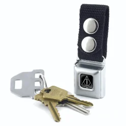 Keychain - Deathly Hallows Symbol Black Silver