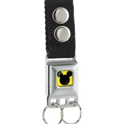 Keychain - Mickey Mouse Head Silhouette Full Color Yellow Black