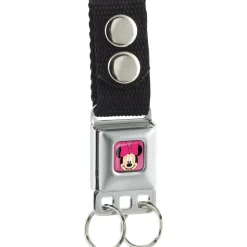 Keychain - Minnie Mouse Face Full Color Pink