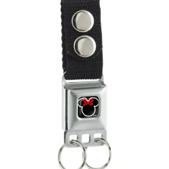 Keychain - Minnie Mouse Outline Full Color Black White Red Polka Dot