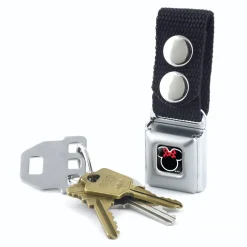 Keychain - Minnie Mouse Outline Full Color Black White Red Polka Dot