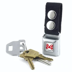 Keychain - Minnie Mouse Polka Dot Bow Full Color Red White