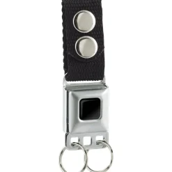 Keychain - Plain Black Full Color - Black Webbing